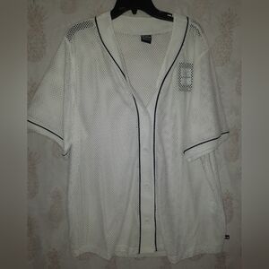 Under Armour White Mesh Button-Up Jersey Extra Large